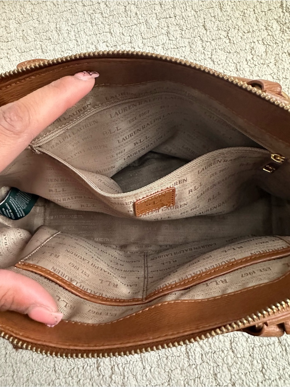 Ralph Lauren Tan Leather Satchel - Picture 7 of 9